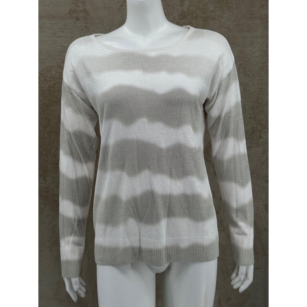 Barefoot Dreams Sweater Womens Small CozyChic Ultra Lite Knit Boatneck Stripe‎